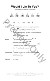 Would I Lie To You? Guitar and Fretted sheet music cover